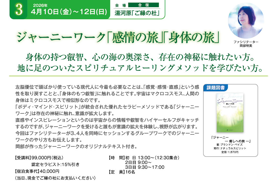 ジャーニーワーク「感情の旅」「身体の旅」